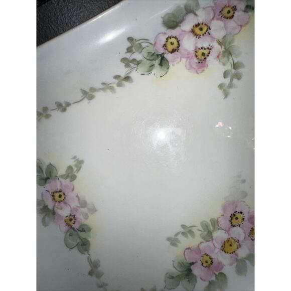 Weimar Porcelain Germany Serving Platter Floral Round Bowl Top Scalloped Edge - Picture 7 of 11